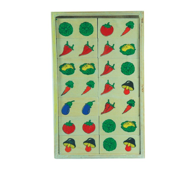 1107โดมิโนผัก , ของเล่นไม้, ของเล่นเสริมพัฒนาการ, ของเล่นเด็กอนุบาล, สื่อการสอนเด็กอนุบาล