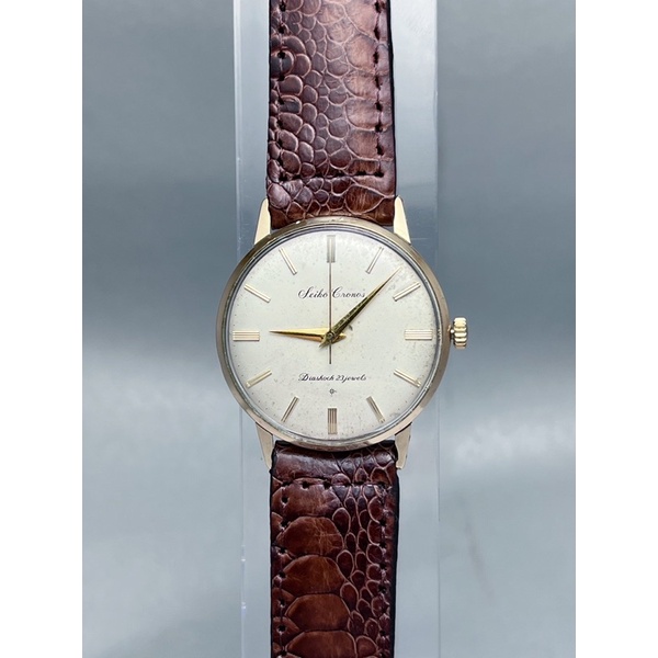 นาฬิกาเก่า นาฬิกาไขลาน นาฬิกาข้อมือโบราณไซโก้ Vintage Seiko Cronos 18K solid gold indices Special Dial (SD)