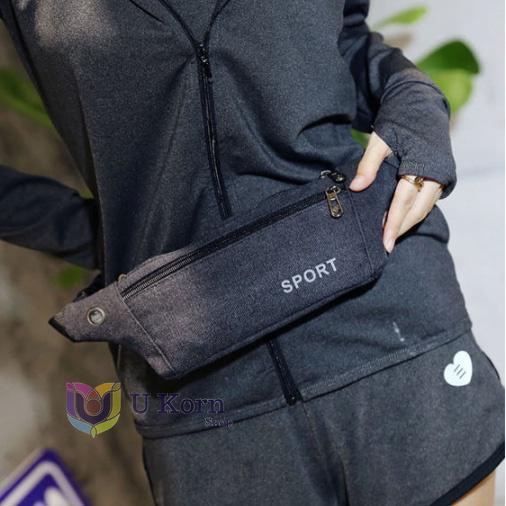กระเป๋าคาดอกและเอว ออกกำลังกาย ปักลายSPORT ช่องเยอะ ใส่โทรศัพท์ได้ uk99