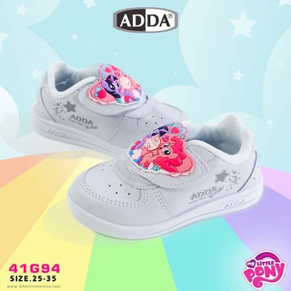 ADDA รองเท้านักเรียนเด็กผู้หญิง ใส่เล่นกีฬา-พละงานผ้าใบสีขาว ลายโพนี่(Pony) รุ่น 41G70 / 41G94