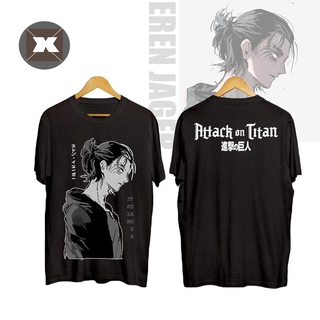 Anime Attack On Titan เสื้อยืดลําลองสําหรับ Unisex แขนสั้นคอกลมพิมพ์ลาย Eren Yeager