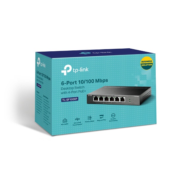 TP-LINK TL-SF1006P 6-Port 10/100Mbps Desktop Switch พร้อม 4-Port PoE+ TP LINK