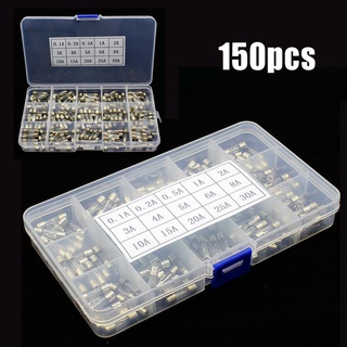 ชุดฟิวส์หลอดแก้ว พร้อมกล่องพลาสติก แบบพกพา 0.1A-30A