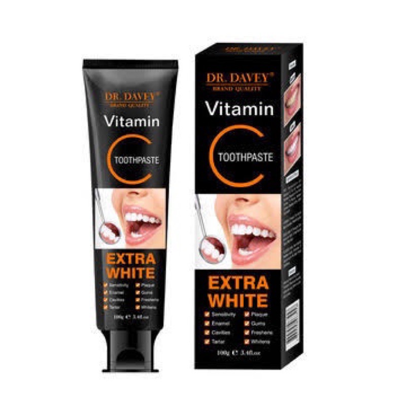 ยาสีฟันฟันขาว🍊 Dr.davey Vitamin C toothpaste EXTRA WHITE 100g