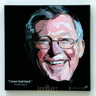 Sir Alex Ferguson รูปภาพ​ติดผนัง อเล็กซ์ เฟอร์กูสัน pop art ผีแดง แมนยู ฟุตบอล​ กรอบรูป แต่งบ้าน ของขวัญ