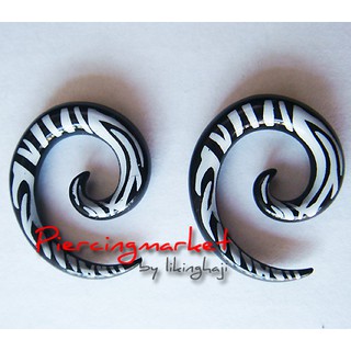 5 mm มิล แท่งขยายหู อะคริลิค จิวหู จิวระเบิด ต่างหู ต่างหูชาย จิวขยายหู Spiral ear plugs earrings expander body piercing