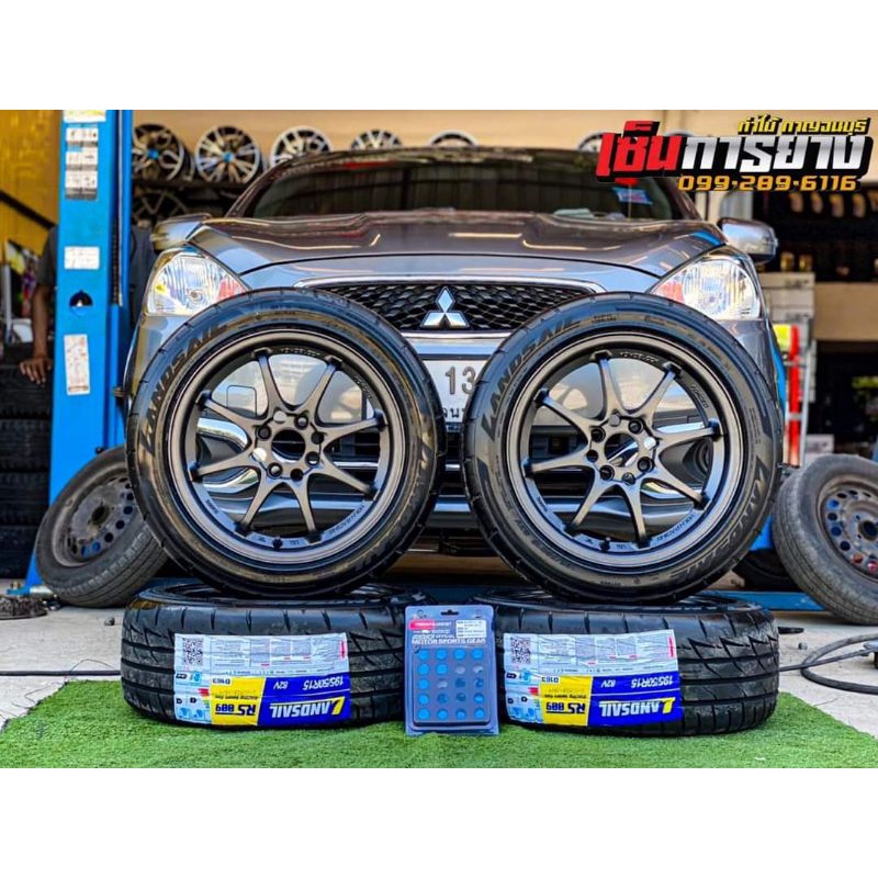 Ce28 ขอบ15​ พร้อมยางไทย 195/50R15, 195/55R15 ปี24 (ราคา4วง)