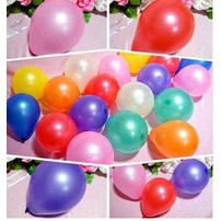 ลูกโป่งสีมุก คละสีพาสเทล ขนาด 6 นิ้ว Latex Metalic Color Balloon แพคละ 100 ใบ
