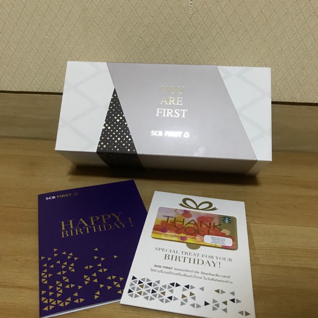 ❌SOLD❌ SCB First Birthday Card + Box + Starbucks Gift Card