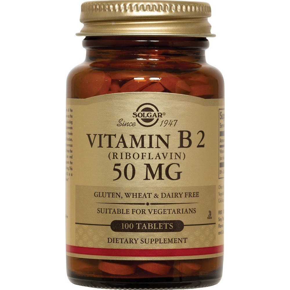 วิตามินVitamin B2 (Riboflavin), Solgar, 100 capsule 100 mg Shopee