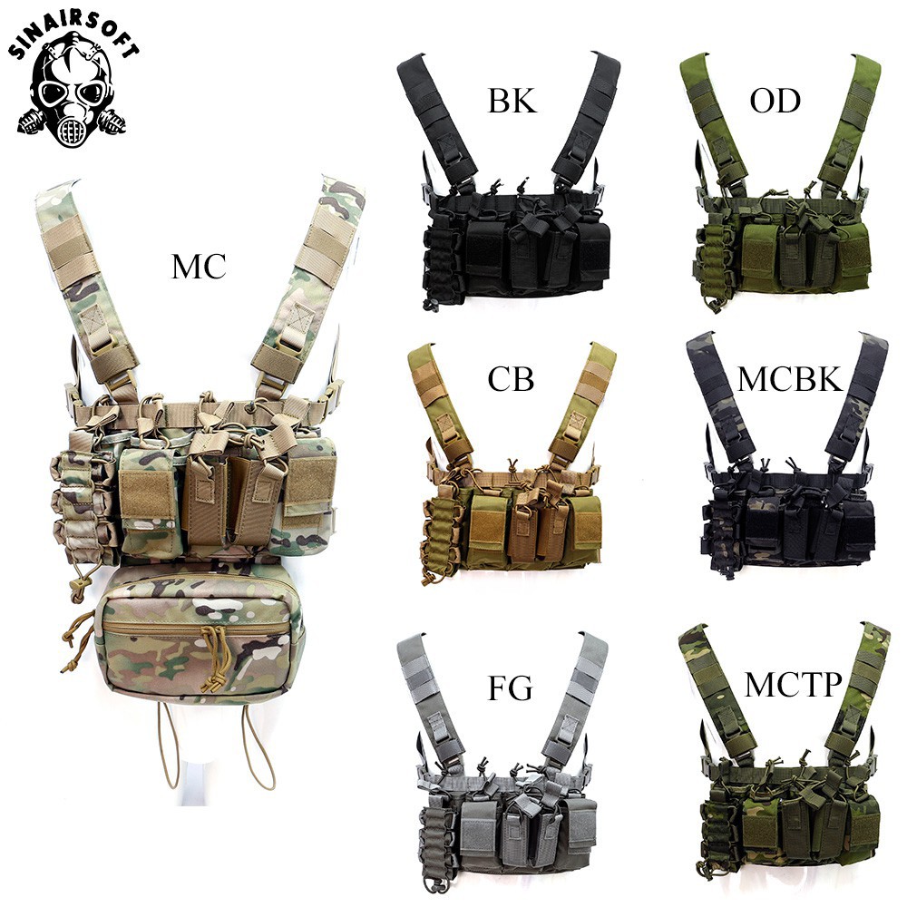 Sinairsoft Combat Paintball Multi-pocket อุปกรณ์ยุทธวิธีการล่าสัตว์เสื้อกั๊กหน้าอกกรอบกลางแจ้ง Camping Hiking