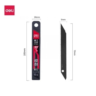 Deli ใบมีดคัตเตอร์ใบดำ 30° No.78003 ขนาด 9 มม. และ 45° No.78000 ขนาด 18 มม.