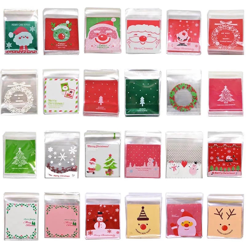 ( Christmas Home Products ) ถุงขนมลายคริสต์มาส ( 100 ชิ้น )