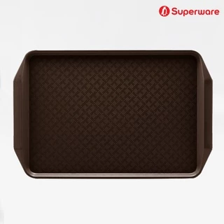 Srithai Superware ถาดใส่อาหารพลาสติก ถาดเสริฟ ขนาดใหญ่ แบบสี่เหลี่ยม มีลายกันลื่น Plastic Serving Trays T-28