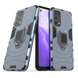 เคส OPPO Reno 5 5G ฮาร์ดเคสกันกระแทกเคสโทรศัพท์ Hybrid Armor Shockproof Ring Case OPPO Reno 5 5G Cover Stand