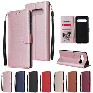 เคสหนัง Samsung Galaxy S8 S9 S10 Plus 5G Lite Flip Cover Wallet Case Leather With Card Pocket Stand Silicone เคสฝาพับ เคสหนัง เคสเคสโทรศัพท์หนังฝาพับพร้อมช่องใส่บัตรสําหรับ SamsungGalaxy S 8 S 9 S 10 Plus 5 G Liteเคสฝาพับ