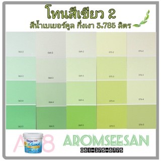 สีน้ำเบเยอร์คูล ออลพลัส ซูเปอร์เซรามิกชิลด์ กึ่งเงา สีเช็ดได้ สีทนร้อน เกรด 10 ปี โทนสีเขียว ชุดที่ 2 ขนาด 3.785 ลิตร