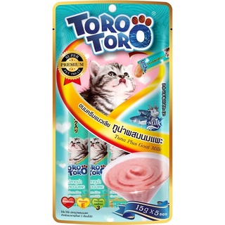 Toro Toro ขนมแมวเลียทูน่าและแพะ 15 กรัม x 5 ซอง