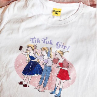 เสื้อขาว Tik Tok ความเรียบง่าย An Lee Tshirt