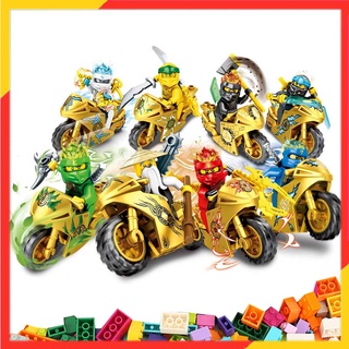 ชุดของเล่นตัวต่อเลโก้นินจา Lloyd NYA Zane Cole Jay Kai Gold Ninjago ขนาดเล็ก 8 ชิ้น