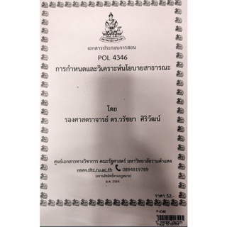 POL 4346การกำหนดและวิเคราะห์นโยบายสาธารณะ