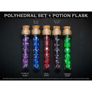 Potion Flask with Dice Set of 7 | ลูกเต๋า Dice For DnD D&amp;D MTG RPG TRPG เกมกระดาน บอร์ดเกม Game ไพ่ทาโรต์ Magic เมจิก