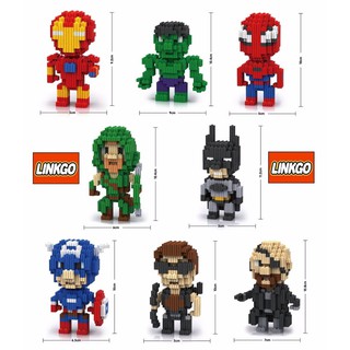 MEGA Toys  ตัวต่อนาโน Linkkgo อเวนเจอร์ Avenger Avengers ฮีโร่ ซุปเปอร์ฮีโร่ นาโน ขนาดเล็ก แบบเฟือง ฟันเฟือน