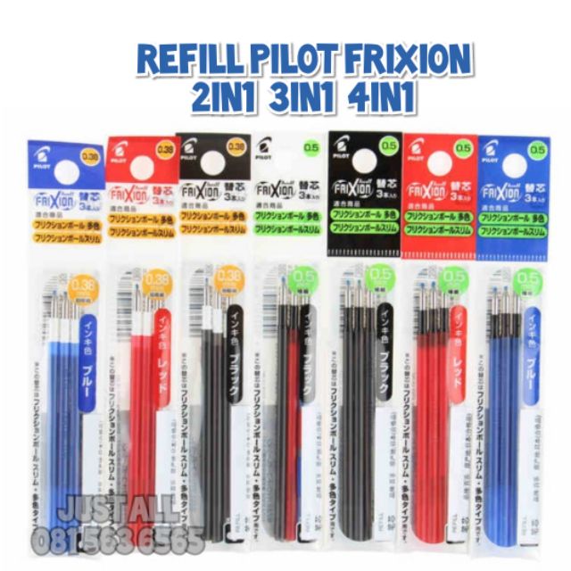 รีฟิล ไส้หมึก ปากกาลบได้ pilot Frixion refill ขนาด 0.38 /0.4/ 0.5 mm สำหรับด้าม  Slim/ด้ามหลากสี