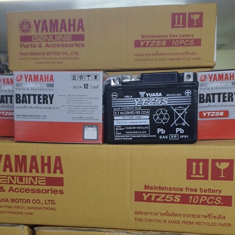 แบตแท้ YTZ5S YUASA (12V 3.7AH)  เกรดพิเศษไฟแรงกว่า (CCA 230) แพงแต่ไฟแรงกว่า30% **(ยกลัง 10 ลูก)**