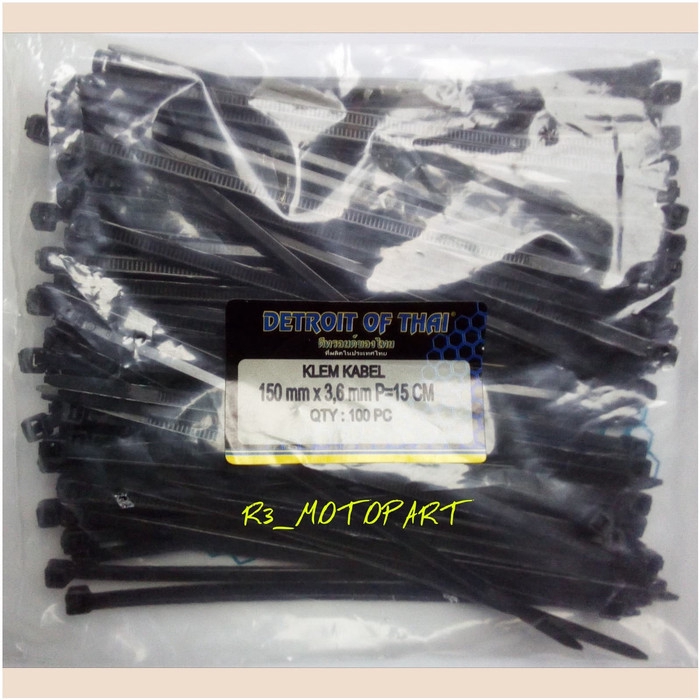 Tis/Ties Cable Clamp 150mm x 3.6mm P=15cm (1Pax) Detroit Of Thai