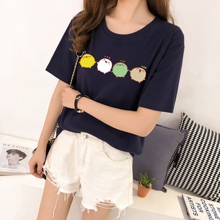 เสื้อวันพีช - เสื้อยืดธรรมดาผู้หญิงโพลีเอสเตอร์เสื้อยืดการ์ตูนUnisexTสีชมพูด้านบนถักเสื้อผู้หญิงด้า