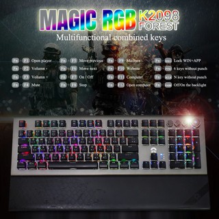 OKER K2098 คีย์บอร์ดเกมมิ่ง Magic RGB(Forest) Mechanical Keyboard.