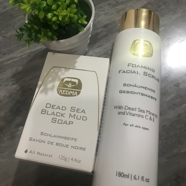 Kedma foaming facial scrub /kedma Black mud soap (เคดม่า)