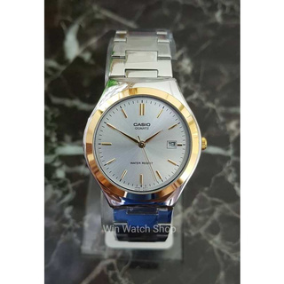 Win Watch shop นาฬิกา Casio รุ่น MTP1170G7A นาฬิกาผู้ชาย สายแสตนเลส สีเงิน ขอบทอง