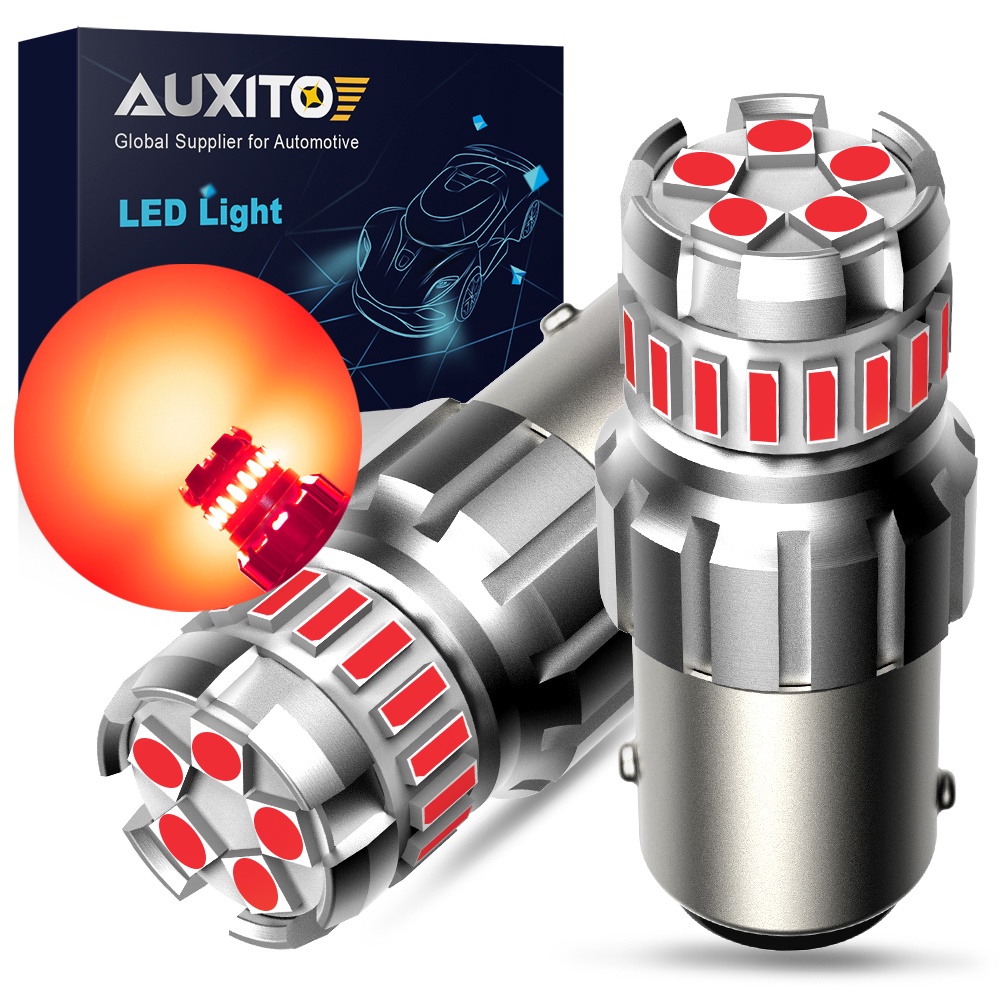 Auxito หลอดไฟท้ายรถยนต์ LED 1156 P21W BA15S 1200LM 4014SMD 1156 สําหรับสํารอง 2 ชิ้น
