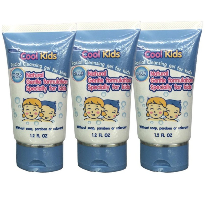 Cool Kids Facial Cleansing gel for kids เจลล้างหน้าสำหรับเด็ก 30 กรัม (3หลอด)