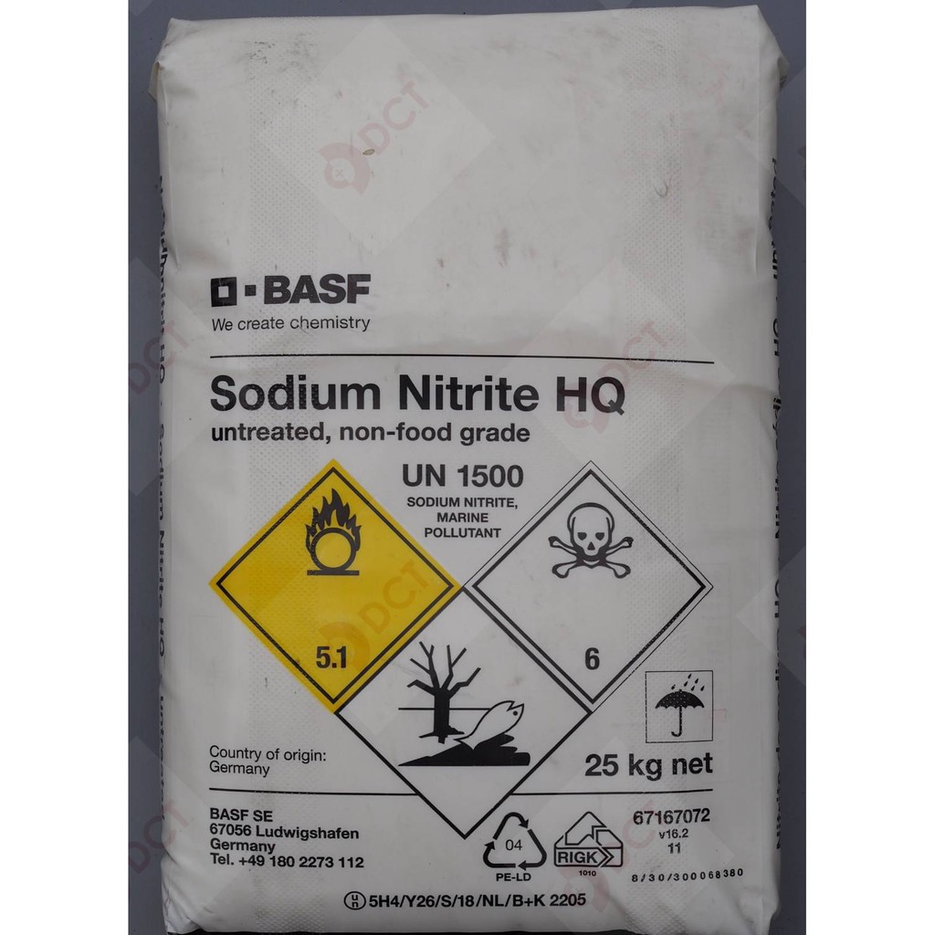 (25kg) Sodium Nitrite (BASF) (NON-FOOD GRADE) | โซเดียมไนไตรท์ (บีเอเอสเอฟ) (ไม่ใช่เกรดอาหาร)