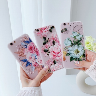 เคสโทรศัพท์มือถือแบบนิ่ม ใส ลายดอกไม้ สําหรับ OPPO A1K A3s A5s A7 A12 A12e A15 A15s A37 A37F A71 A71K F1 F1F F1s