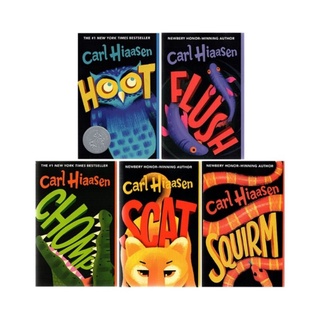 5 Books Set : Hoot / Flush / Scat / Chomp by Carl Hiaasen (พร้อมส่ง)