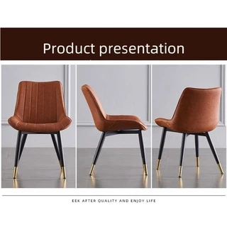 Ergonomic chair เก้าอี้หนังสไตล์นอร์ดิก ห้องอาหาร (สั่งสูงสุด 4 ตัว ต่อ 1 คำสั่งซื้อ)