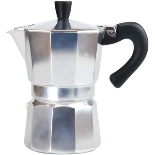 กาต้มกาแฟมอคค่าพอทขนาด 3 คัพ moka pot 150 ml ก้นเหลี่ยม หูจับหนา รหัส 1741