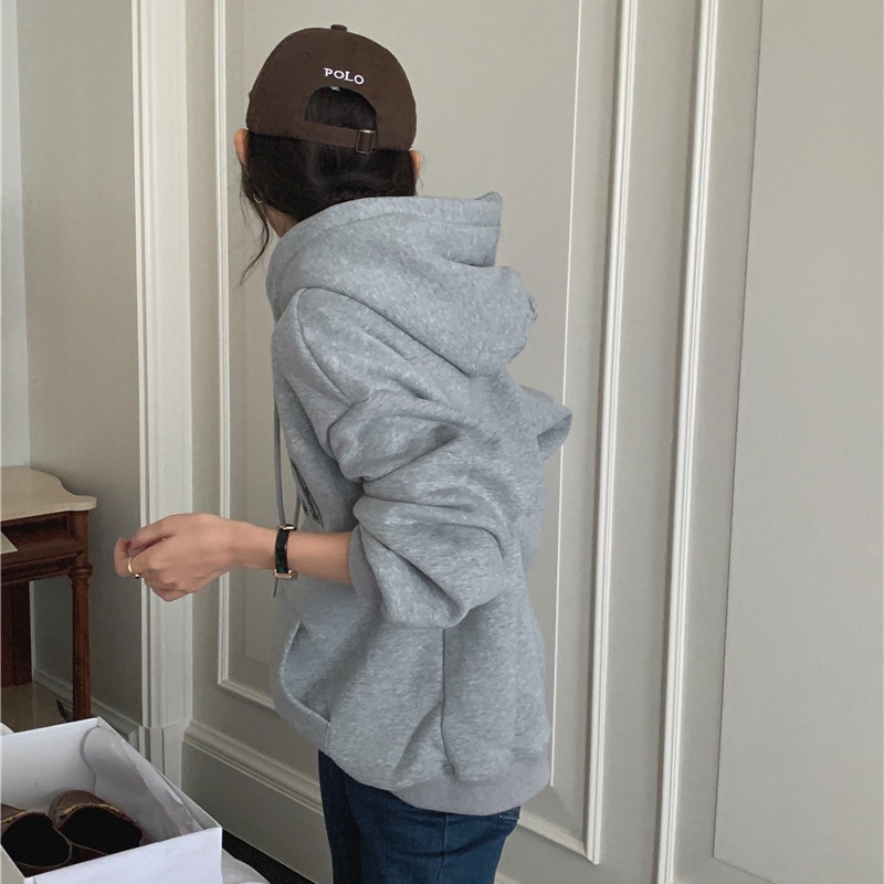 ส่งไวจากไทย SELLDA เสื้อฮู้ด ลายตัวหนังสือ แขนยาว สไตล์เกาหลี โอเวอร์ไซซ์ สำหรับผู้หญิง