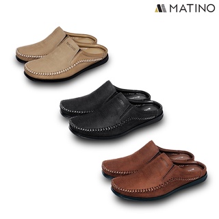 MATINO SHOES รองเท้าชายเปิดส้นหนังแท้ รุ่น MC/S 1502m - BLACK/BROWN/TORO