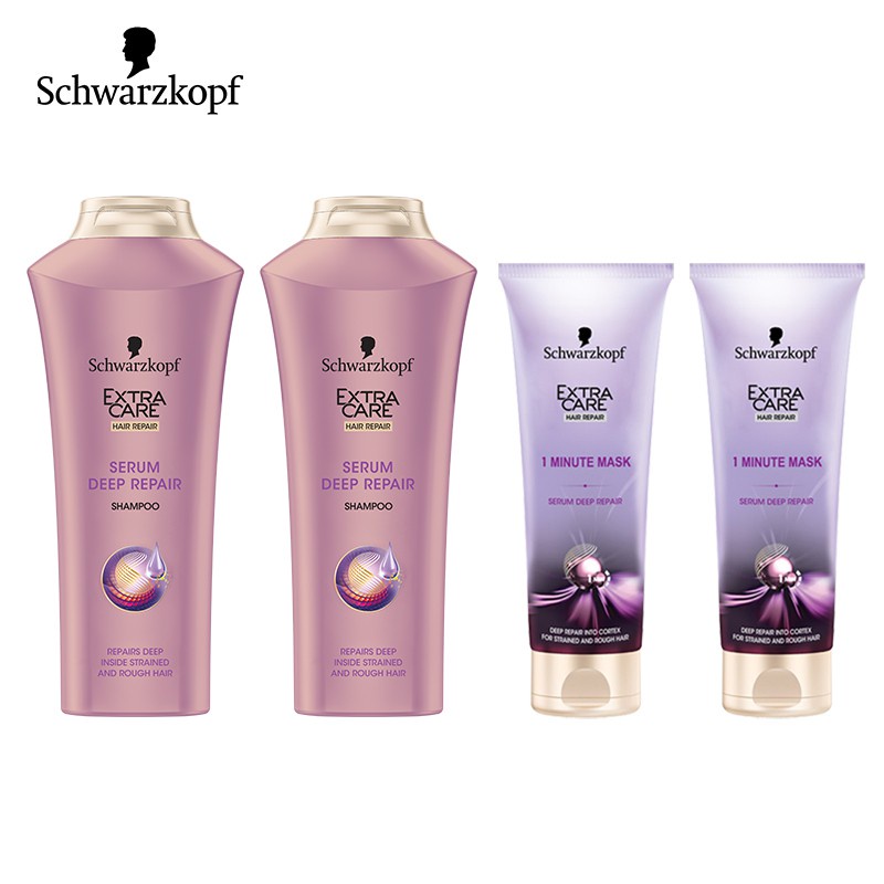 [ซื้อ2แถม2] Schwarzkopf Extra Care Serum Deep Repair Shampoo 400ml.ฟรีSchwarzkopf Extra Care Serum D