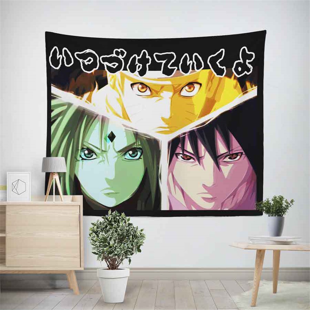 ผ้าม่าน ขนาดAnime Characters Blanket Tapestry Wall Background