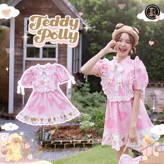 BLT BRAND การันตีเสื้อผ้าแบรนด์แท้ มินิเดรสสีชมพู Size S+หมวก+กระเป๋า FEDDY POLLY