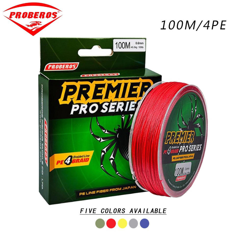 PROBEROS สายเบ็ดตกปลา 4 เส้น 6-100Lb 100 เมตร