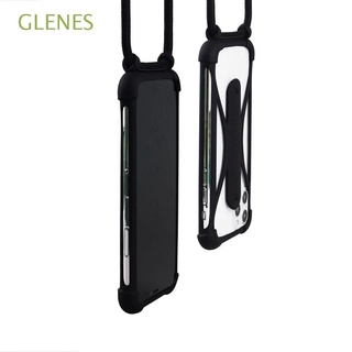 Glenes สายคล้องโทรศัพท์มือถือ ซิลิโคน พร้อมสายคล้องคอ หลากสี อุปกรณ์เสริม สําหรับเล่นกีฬา