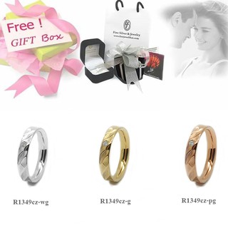 Finejewelthai แหวนเงินแท้ 925-แหวนเพชรพรีเมียม - R1349cz-wg , R1349cz-g , R1349cz-pg