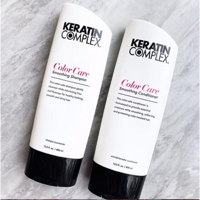 KERATIN COMPLEX COLOR CARE แชมพู+ครีมนวดผม สำหรับผมแห้งเสีย ทำเคมี ช่วยลดชี้ฟูเส้นผม ขนาด 400 ML.
